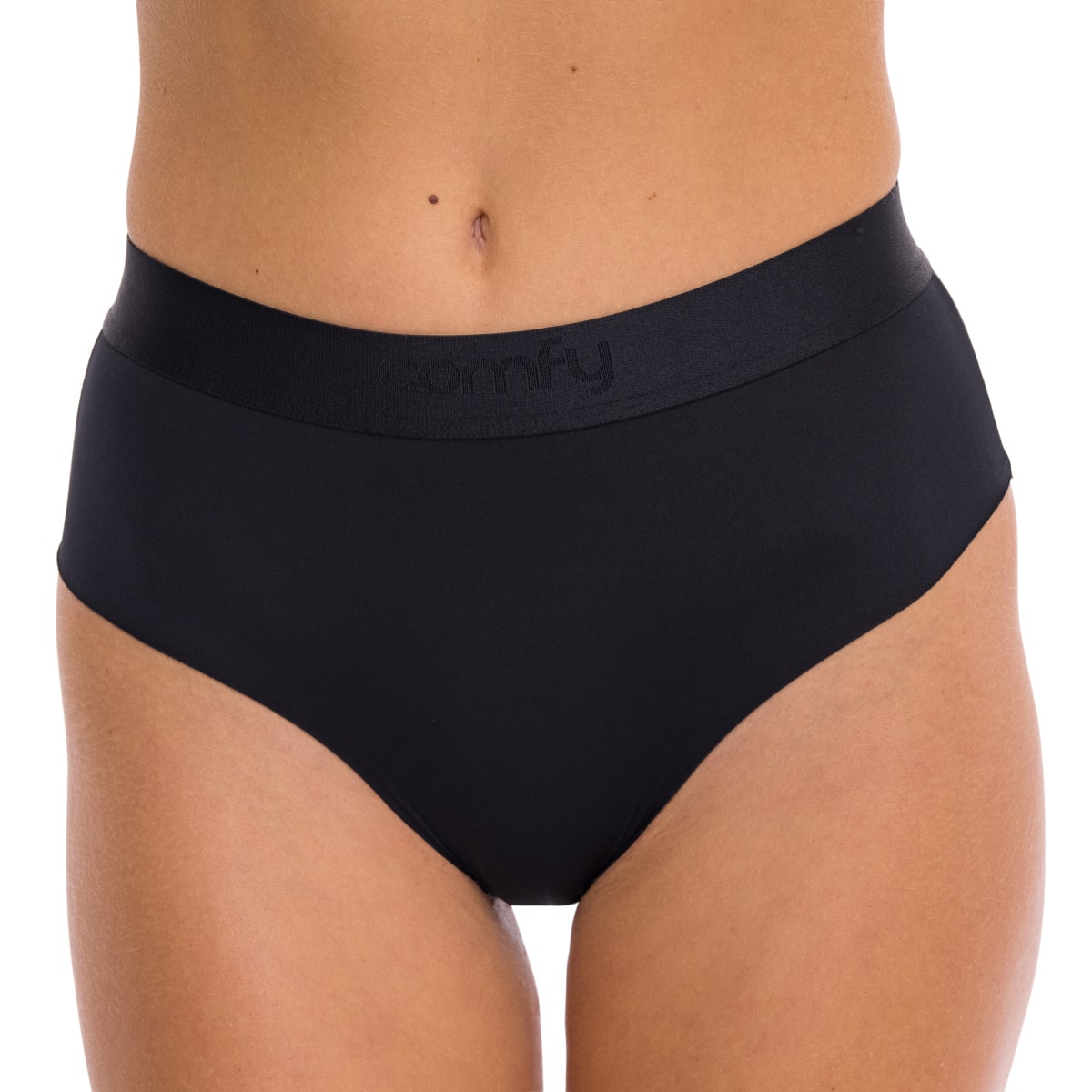 Comfy Ghost Black High Waist Cheeky Performance 