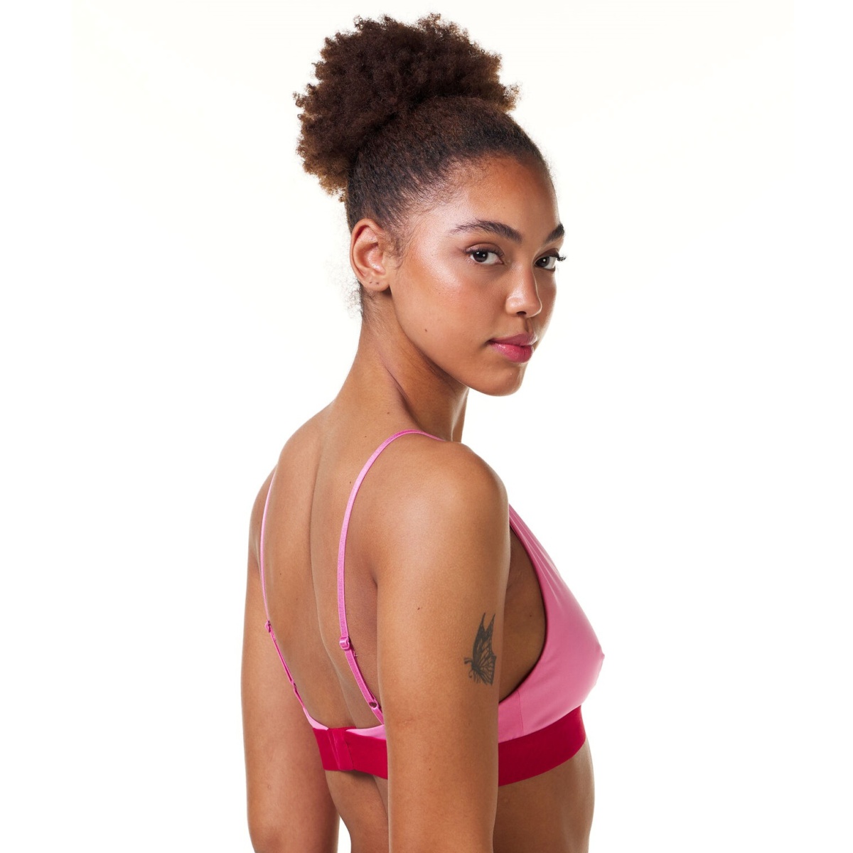 Comfy Pink Seamless Plunge Bralette Performance 