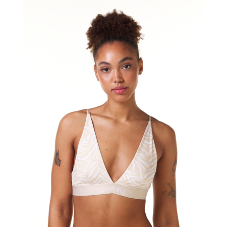 Beige Zebra Seamless Plunge Bralette Performance